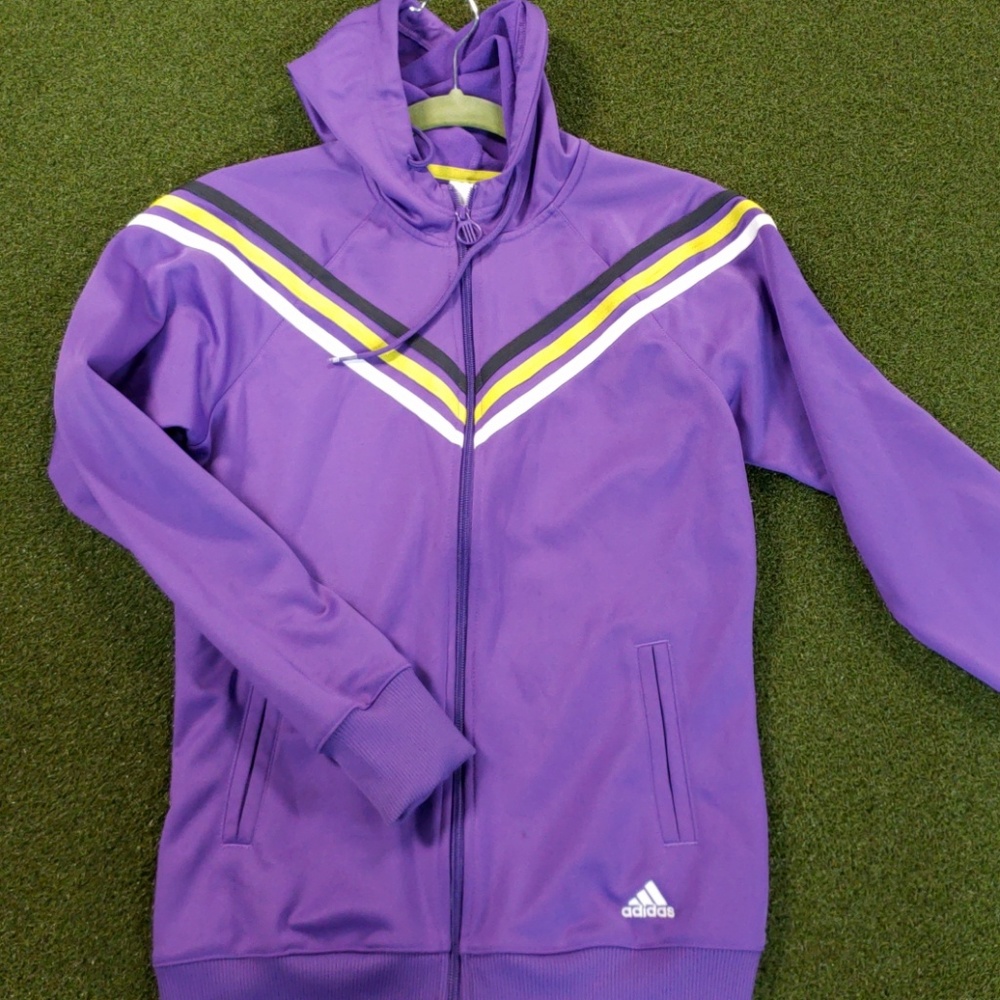 Purple Adidas track jacket women small